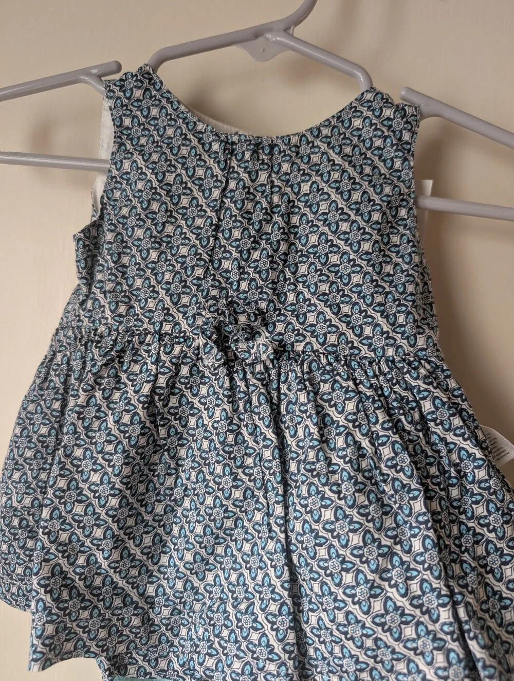 Carter's Aqua Knit Cardigan with Navy Patterned Dress